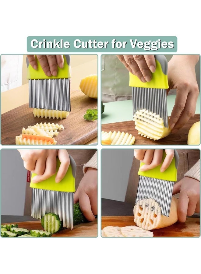 Crinkle Cutter for Veggies Potato Cutter for Fries, Stainless Steel Blade, Potato Slicer French Fry Crinkle Cutter, Crinkle Chopper Wavy Cutting Tool for Potatoes Carrots Cucumbers - Image 4